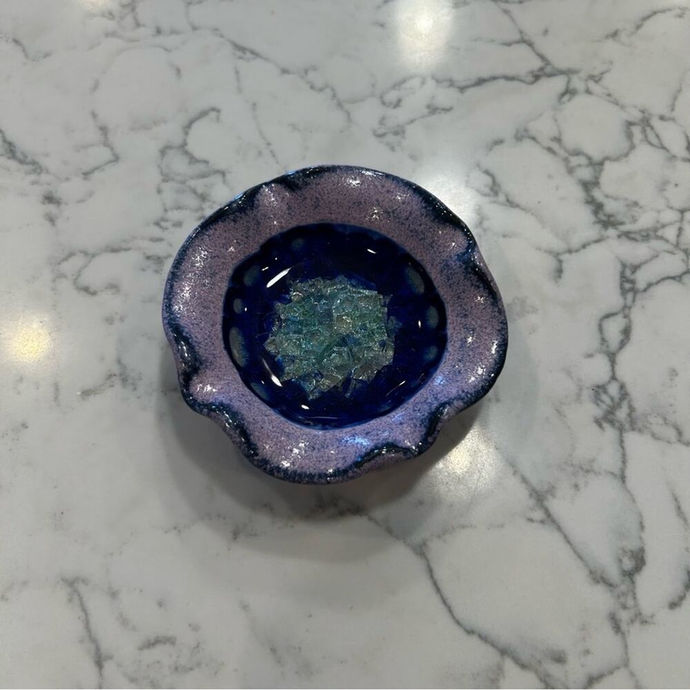 Small Sparkly Purple & Blue Dish